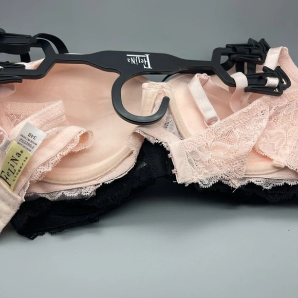 Felina Lace w/ Mesh Inset and Micro Light Lift Pushup Bra Pack of 2, Multi Sizes - Picture 15 of 16